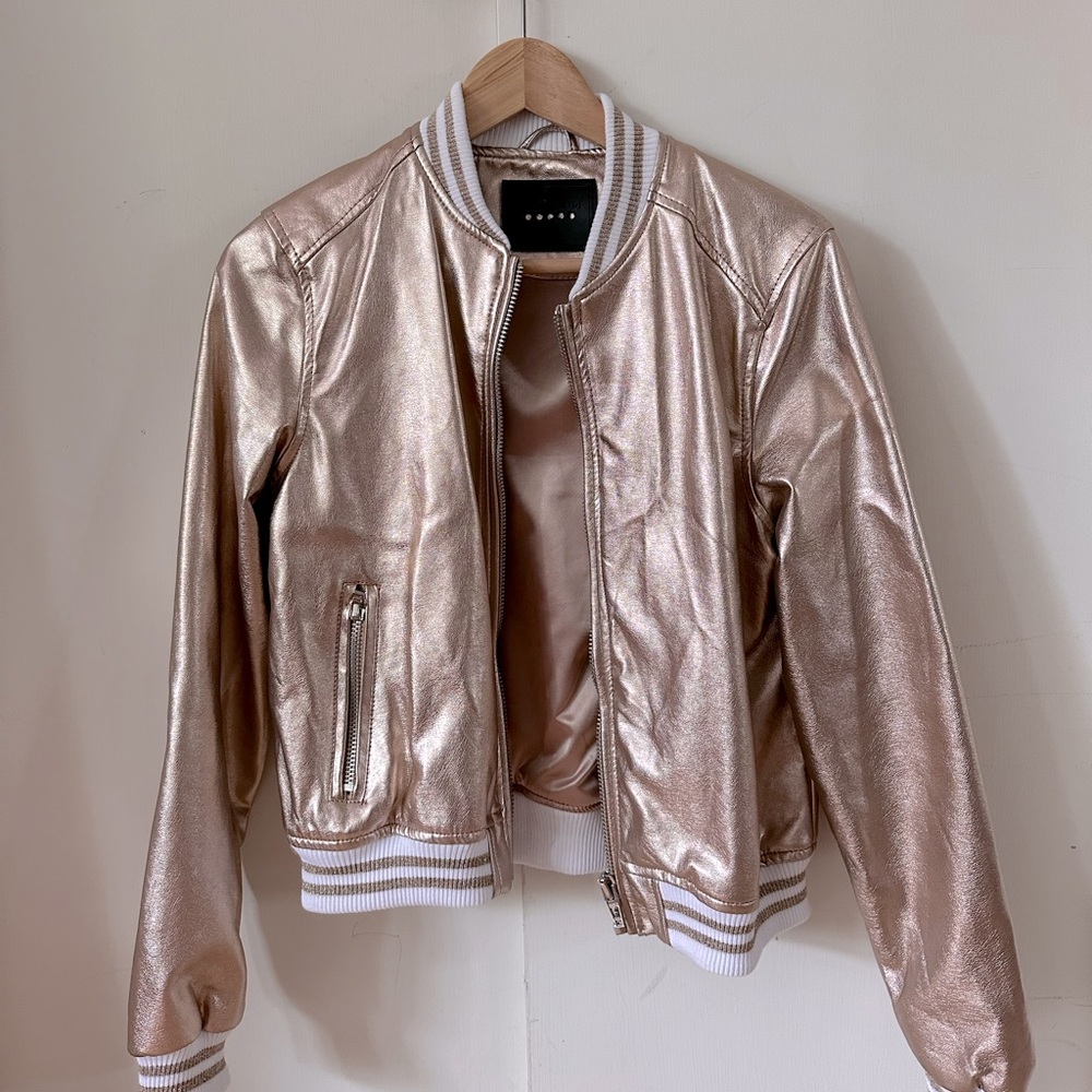 Gold metallic bomber jacket BLANKNYC